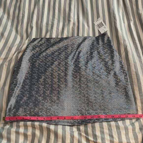 NWT Fore Disco Womens Metallic Short Mini Skirt size Large - Picture 10 of 14